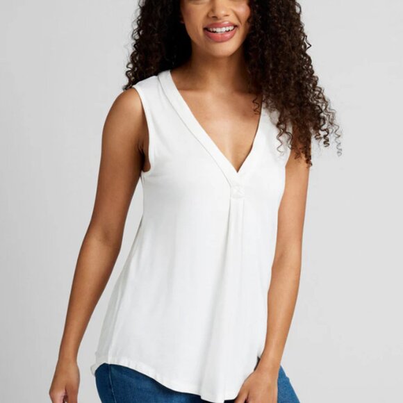 MODCLOTH A Welcome Change Sleeveless Top White 3X - Picture 3 of 4